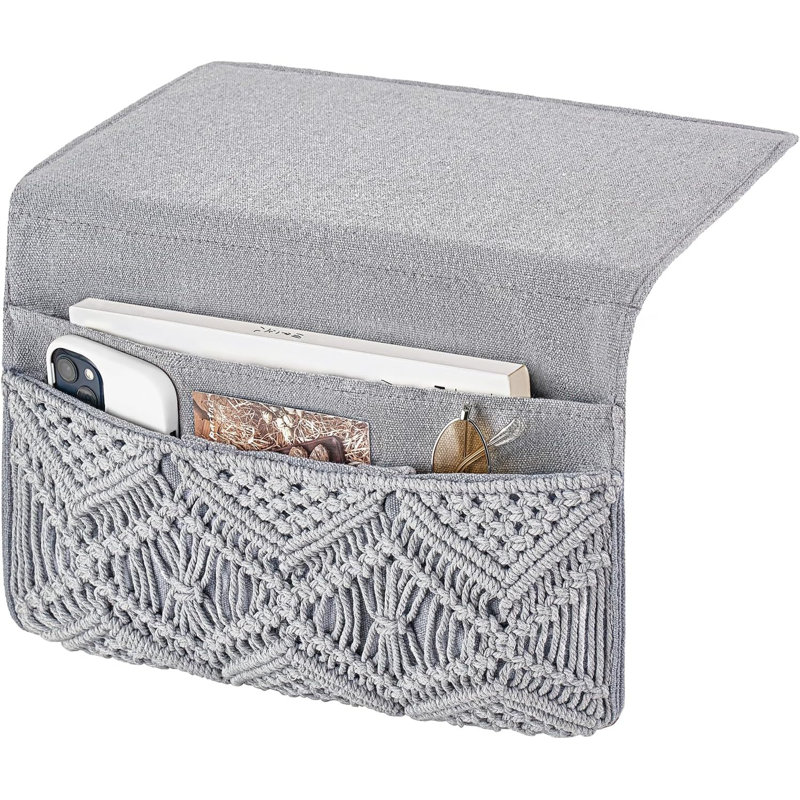 Organisateur de rangement de chevet avec télécommande Boho