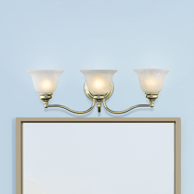 Barre d'éclairage de salle de bain 3 lumières Becky, Laiton poli