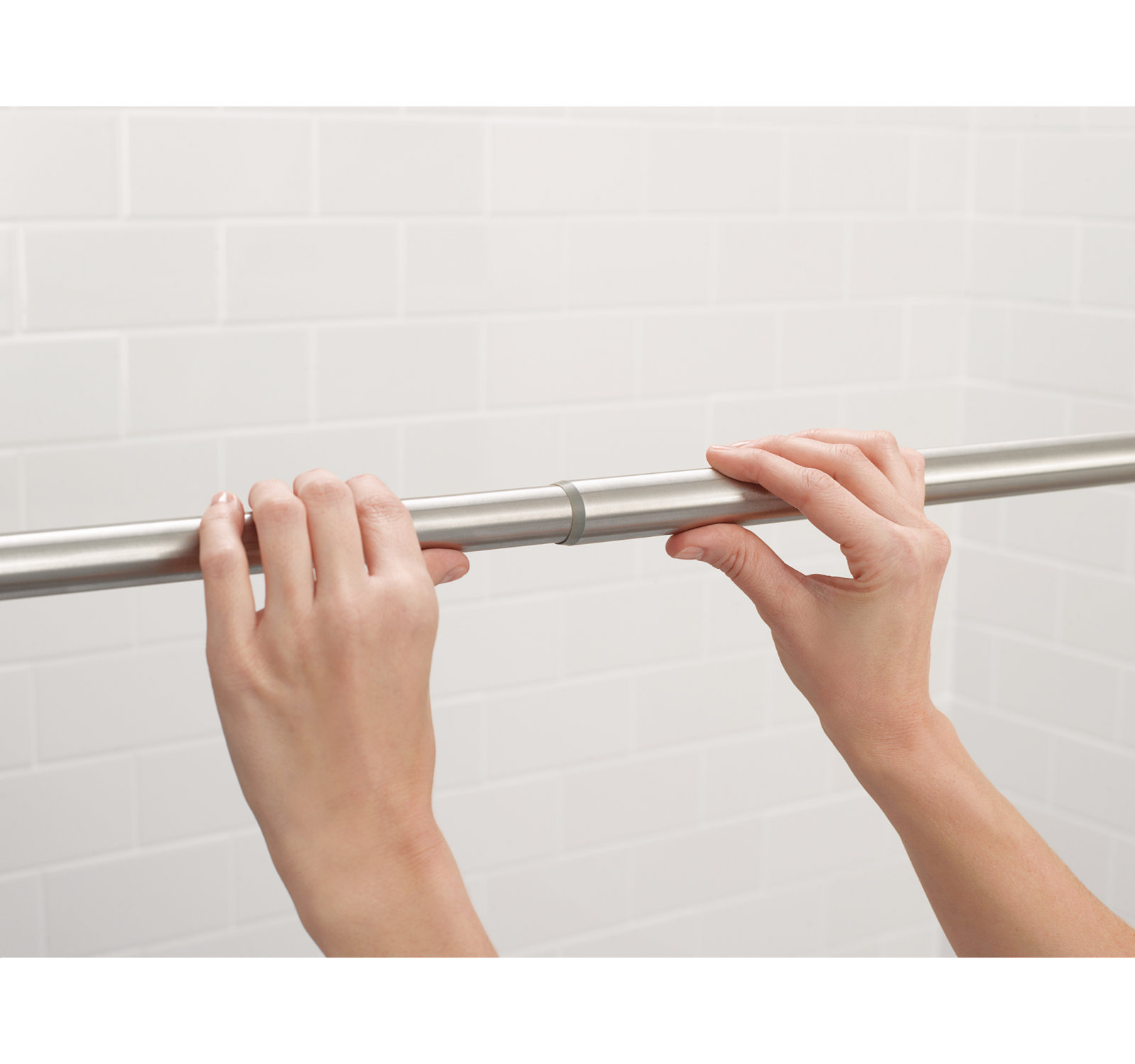 Moen 44-72-Inch Adjustable Tension Mounted Straight Shower Curtain Rod, Brushed Nickel