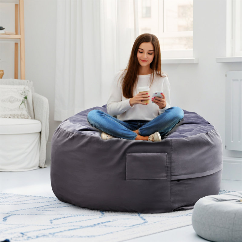 Fauteuil à billes 3 ', Tissu gris foncé