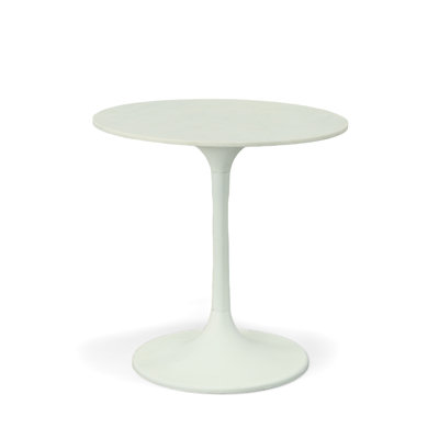 Elegant White 30 Inch Compact Round Marble Top Dining Table