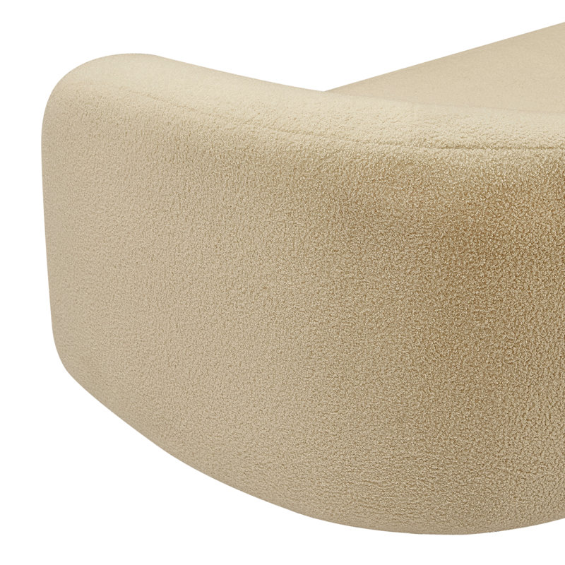 Canapé rembourré 86 po Kali, Tissu beige en fausse peau de mouton