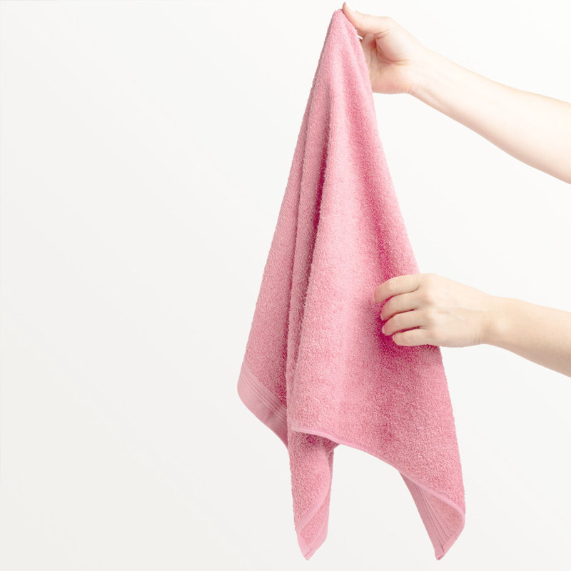 Ensemble de serviettes essuie-mains 100% coton 4 pièces Kendra, Rose rose