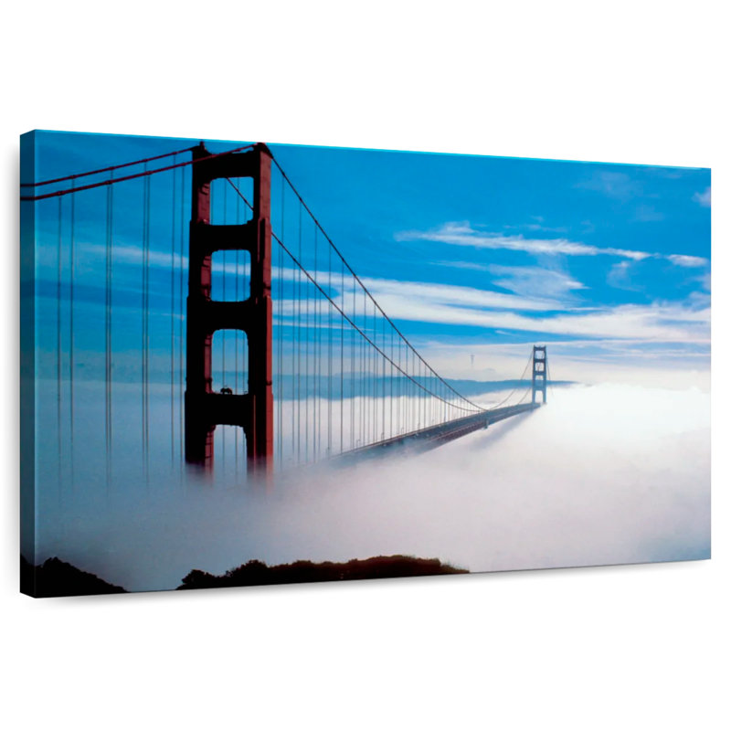 Lilie Golden Gate Bridge dans la brume, H 34 po x l 51 po