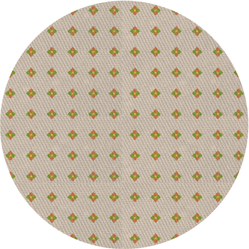 Tapis beige tissé à la machine, Rond 4 pi