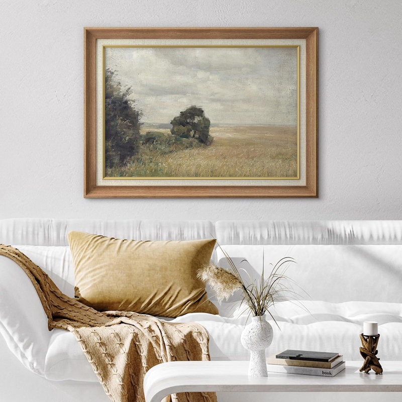 Rustic Countryside Rustic Country Landscape Vintage Nature Wilderness, reproduction d'art encadrée, Pas de tapis