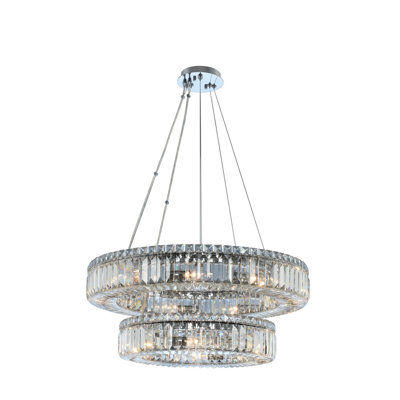 Rondelle 15 LT Chrome/Clear Tiered Chandelier Allegri