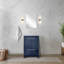 Meuble-lavabo bleu marine 24 po X P 20 po D, dessus en quartz blanc et robinet chromé-117978775