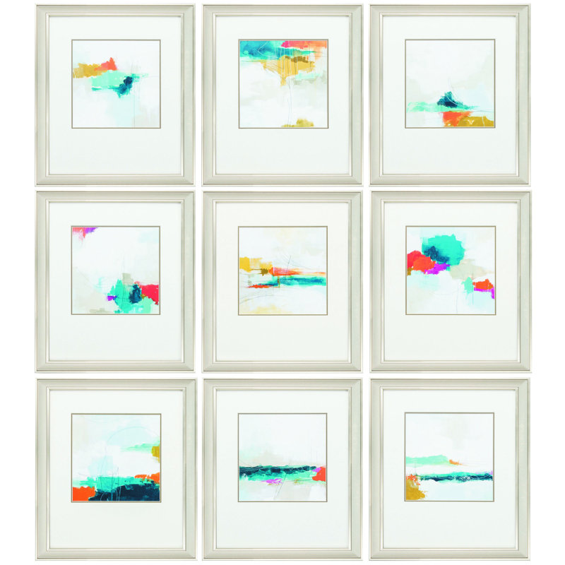 «Atmospherique», ensemble de 9 reproductions d'art encadrées