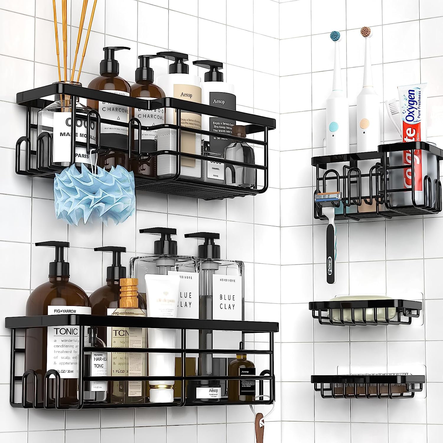 Shower Caddy Bathroom Organizer Adhesive Shower Shelf No - Temu