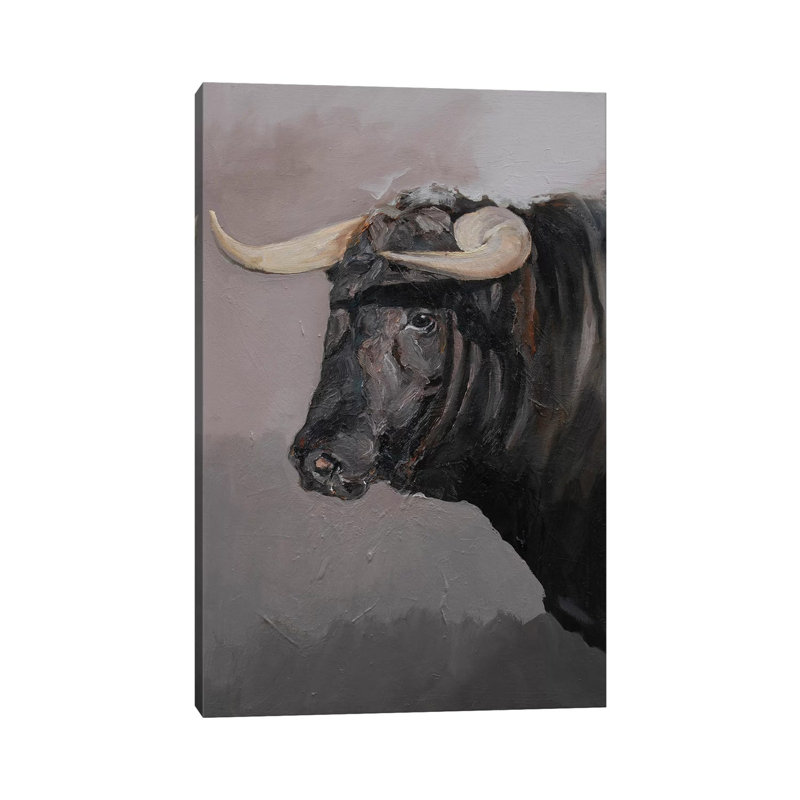 Toro Espanol Negro II by Zil Hoque - Wrapped Canvas Gallery-Wrapped Canvas Giclée, 66.04 cm H x 45.72 cm W x 3.175 cm D