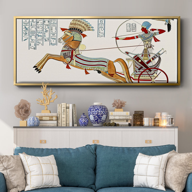 Egyptian Chariots I- Framed Canvas