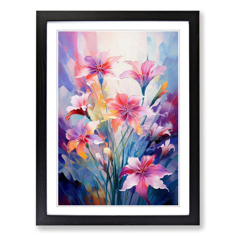 Wildflowers Futurism - Framed Print, 34cm H x 25cm W x 2cm D, Black
