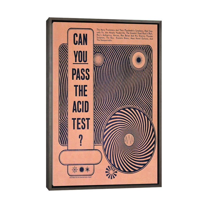 Test Acid par radio Days-impression, Pas de tapis, H 26 po x l 18 po x 1,5 po, Toile encadrée de bois rustique foncé