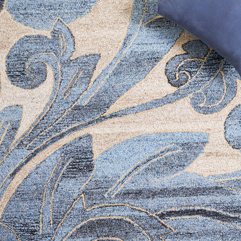 Brytnee Abstract Hand Tufted Performance Floral Rug, Rectangle 5' x 8'