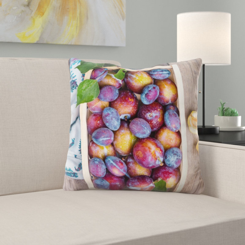 Coussin décoratif prune