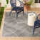 NICOLE MILLER NEW YORK Patio Country Ombre Geo Outdoor Area Rug, Black/Cream