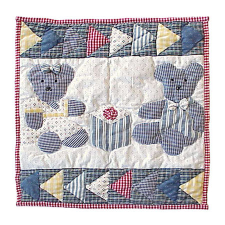 Coussin en coton Blue Teddy Bear