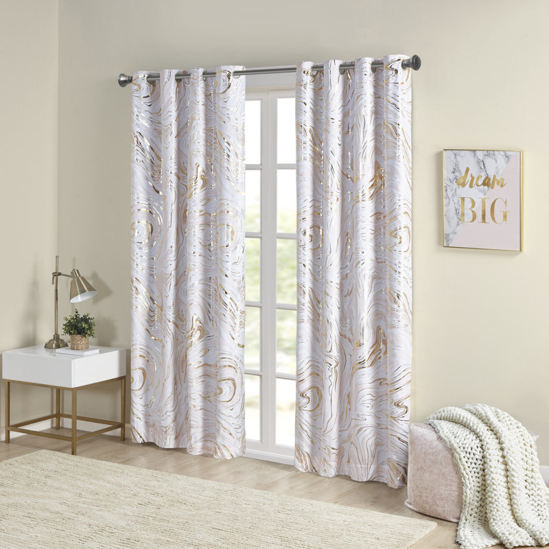 Rideau simple occultant Celinna, Rosé / doré, l 50" x L 84"