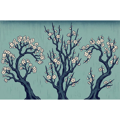 Cherry Blossom Wallpaper Floral Trees East Asian Inspired Wall Mural