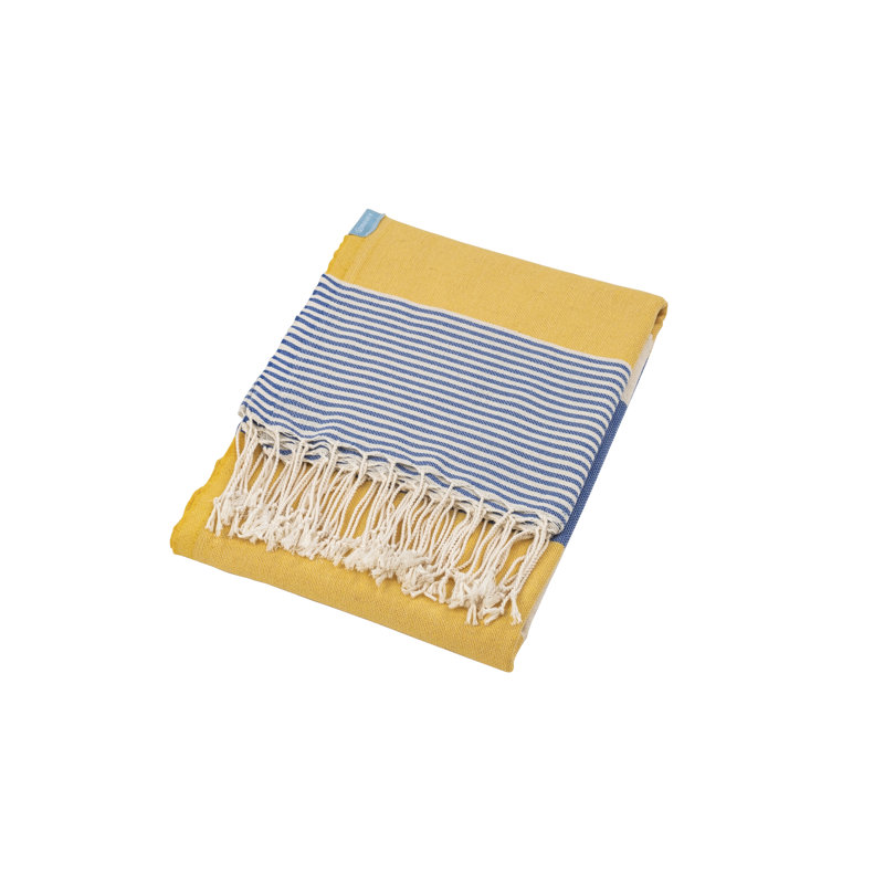 Rimmer Beach Towel, Mustard/Blue