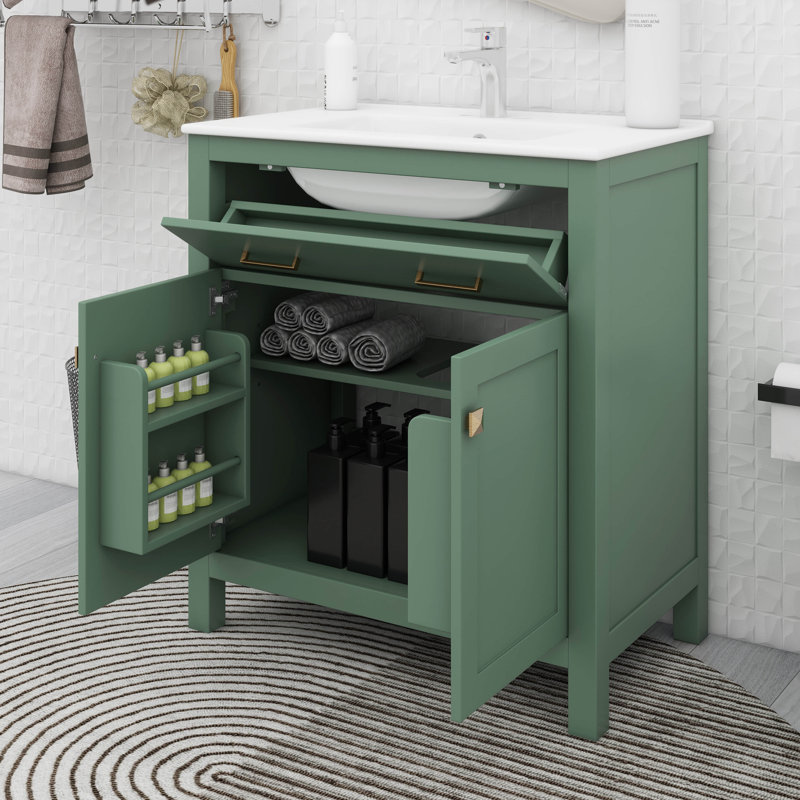 Ensemble de meuble-lavabo 60 po avec lavabo double, ensemble de meuble-lavabo 60 po avec meuble-lavabo double, tablette réglable, portes à fermeture en douceur et tiroir rabattable