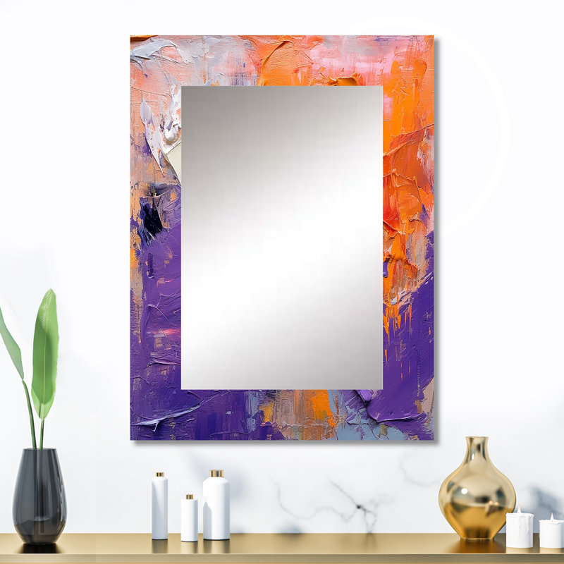 Évolution des mouvements abstraits expressionnisme II - peinture abstraite, miroir mural décoratif, miroir mauve, impression sur métal