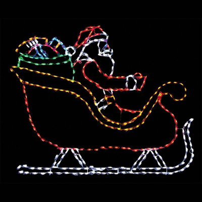 Santa in Sleigh with Gifts LED Display (46")