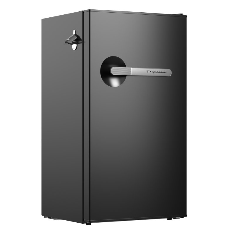 Frigidaire, 3.2 Cu. Ft. Retro Compact Refrigerator, Built-In Side Bottle Opener, Black