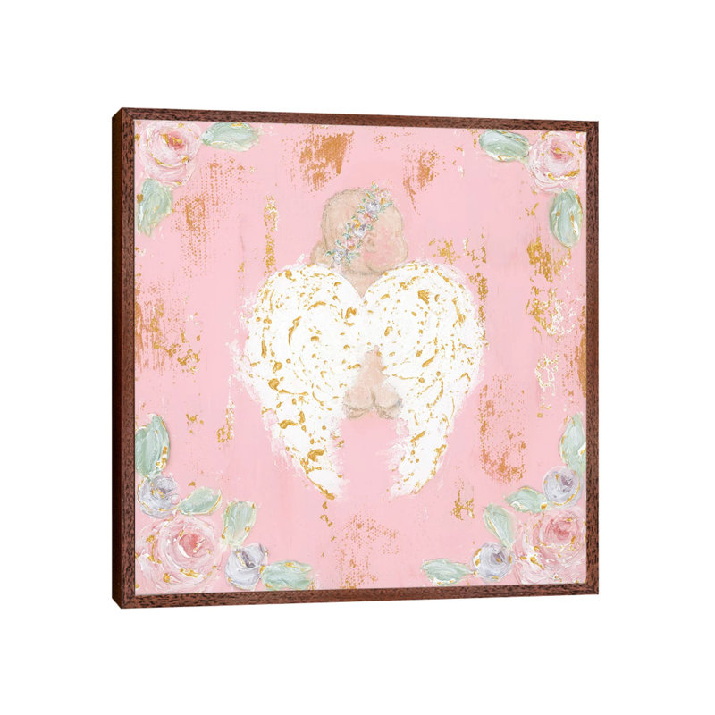 Avery Angel-Canvas, Classic Brown Wood Framed, 93.98 cm H x 93.98 cm W