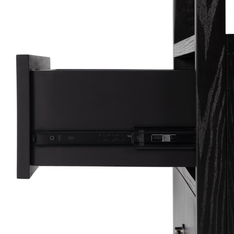 Lark 2 Drawer Wide Nightstand, Black