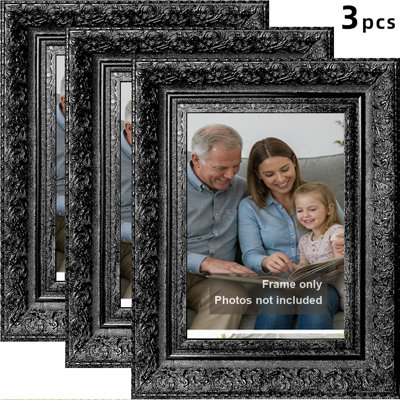 Black 3 PCS Traditional Picture Frame for 11" x 14" Photos and Birthday Gifts