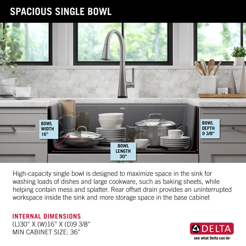 Dark Gray Granite Composite Workstation Kitchen Sink with Workflow Ledge