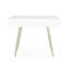 Table d'appoint contemporaine - Faux bois blanc et pieds en fer champagne avec deux tiroirs de rangement champagne