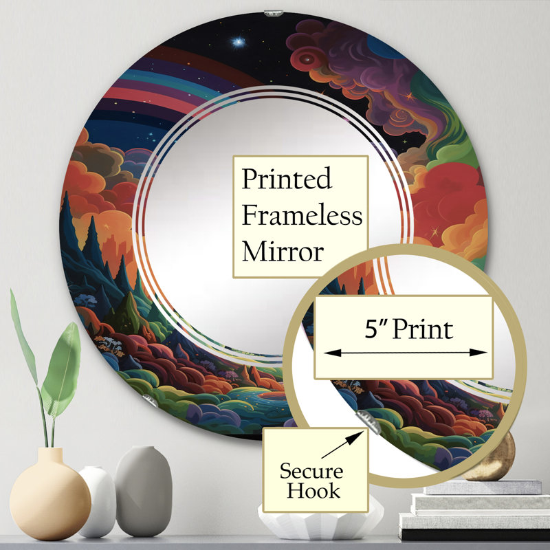 Tarmons - Miroir mural moderne rond, 24 po x 24 po