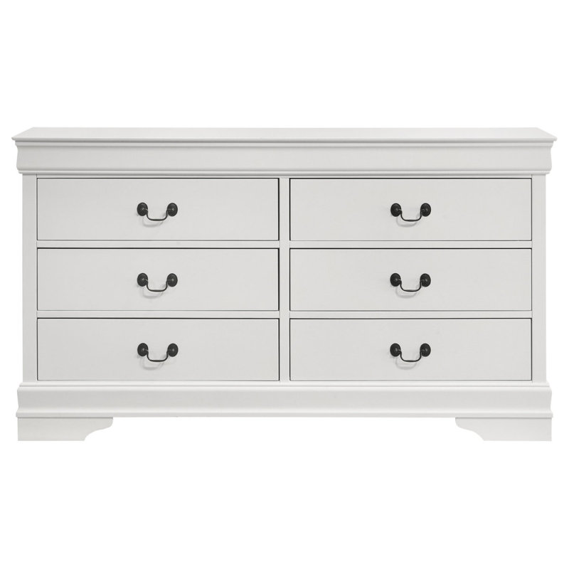 Commode 6 tiroirs Frances, Blanc