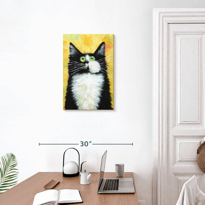Brampt Tux On Yellow, 24" H x 16" W