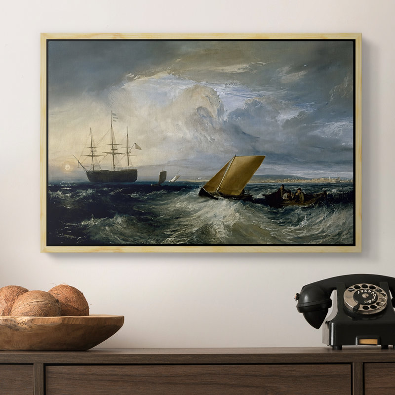 Sheerness vue de Nore, 1808-J.M.W. Toile tendue avec châssis Turner, 16 x 24, Naturel