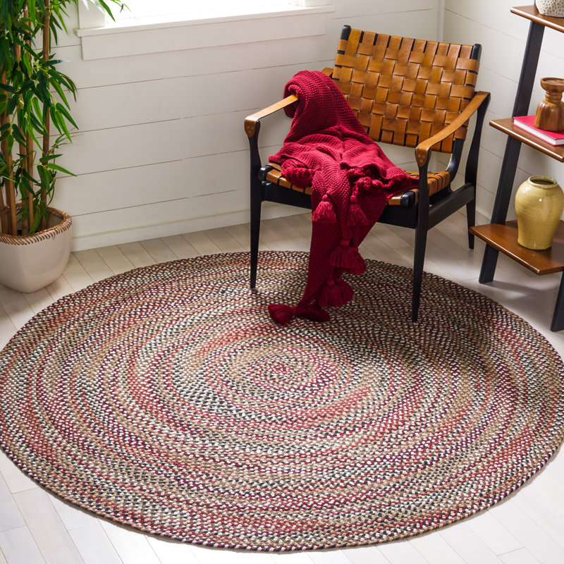 Tapis en coton tressé à tissage plat, Rond 4 pi