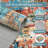 Washable Area Rug, Modern Abstract Low Pile Non-Slip Foldable Pearl Velvet Artistic Landscape Carpet, Blue Multi, 5'x7'-406639490-406639503