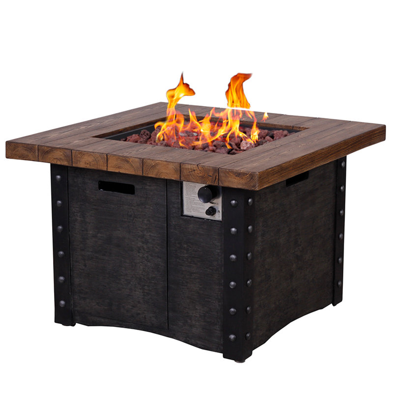 Table de foyer d'extérieur au gaz H 23,8 po x l 34,5 po Irisa