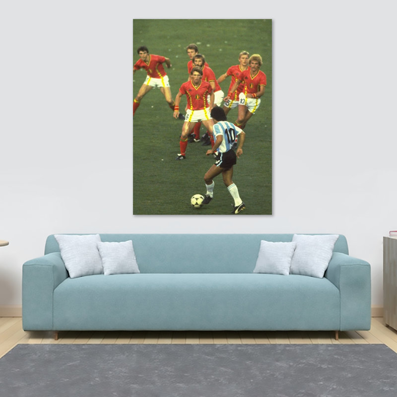 Diego Maradona Taking On Six Belgium Players - Wrapped Canvas Print, 30.5cm H x 40.6cm W x 3.8cm D