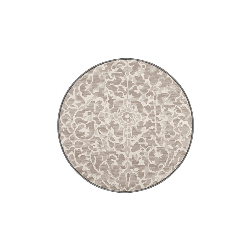 Machine Washable Gray Area Rug, Round 7'