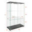 Vitrine moderne en verre avec lumières DEL