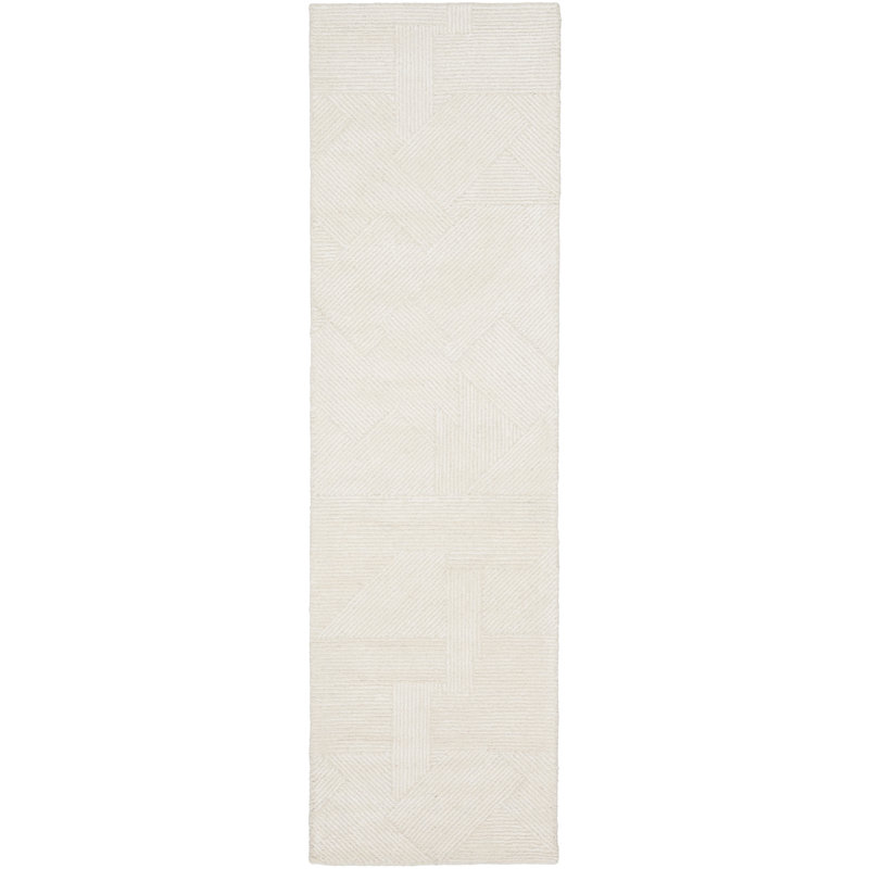 Cattalaya Geometric Area Rug in Ivory, Runner 2'3" x 8'