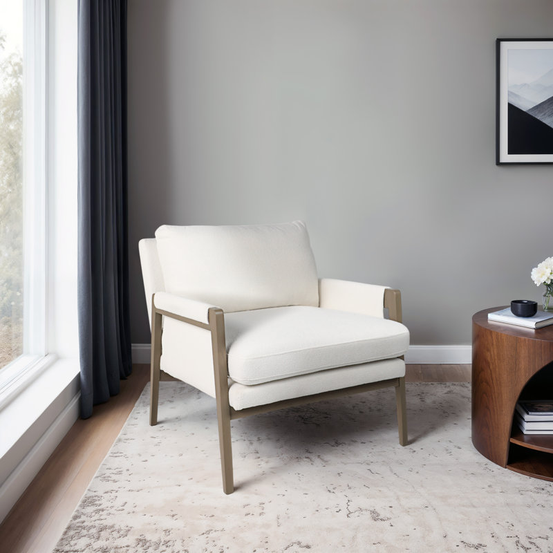 33" Alonzo Accent Chair, Ivory
