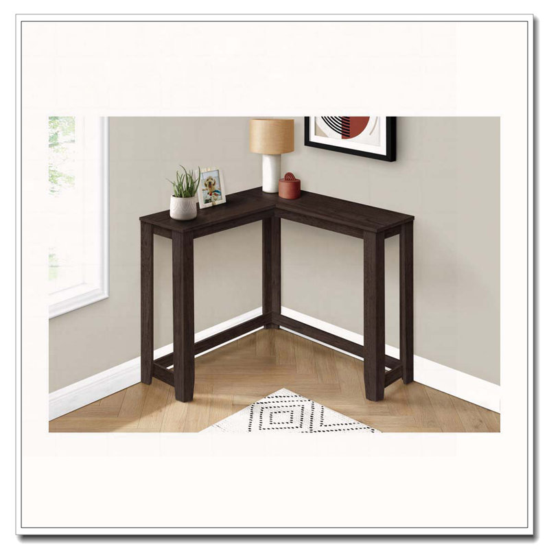 Table d'appoint, console, vestibule, étroit, d'angle, salon, chambre à coucher, stratifié brun, contemporain, moderne