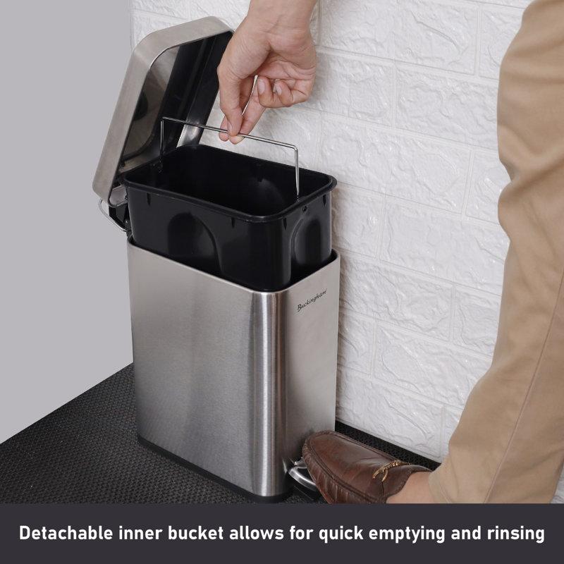 Buckingham Rectangular Slim Pedal Bin Soft Closing