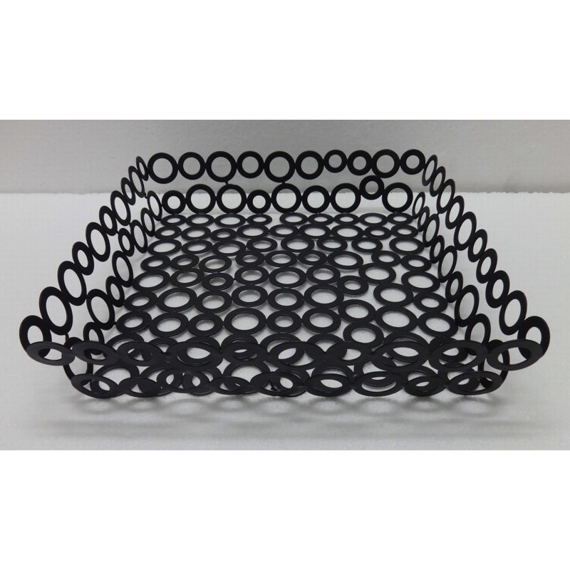 Ebern Designs Hickmon Decorative Basket, Black, 12" W x 12" D