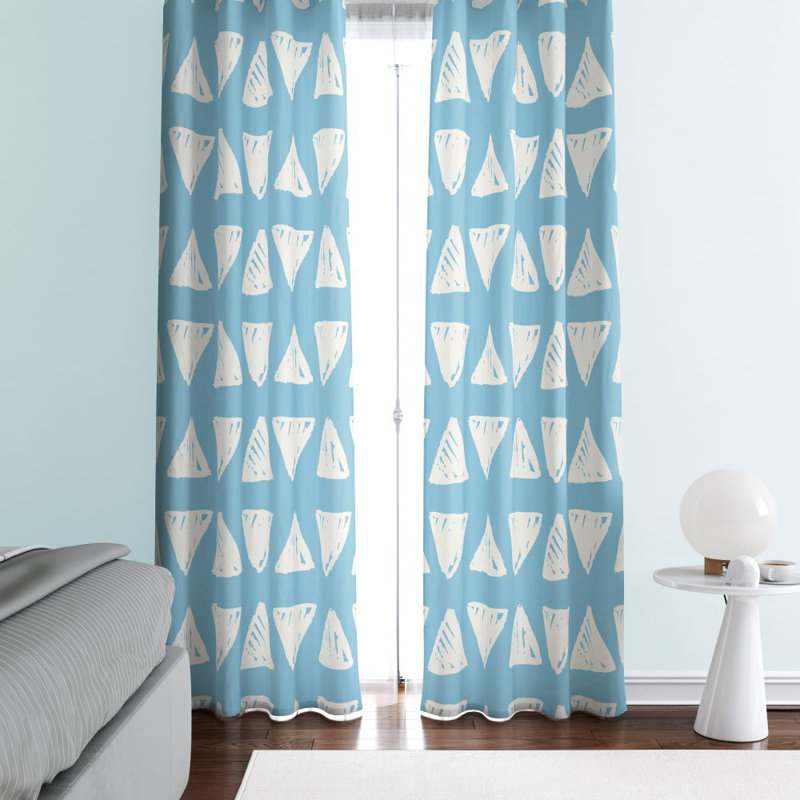 Panneaux de rideaux géométriques semi-transparents, L 20 po x L 61 po